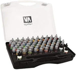 Vallejo 72172 - Acrylic Paint Set for Miniatures - 63x Paints 3x Brushes - Carry Case, new but MISSING 9 PAINTS (63 total)