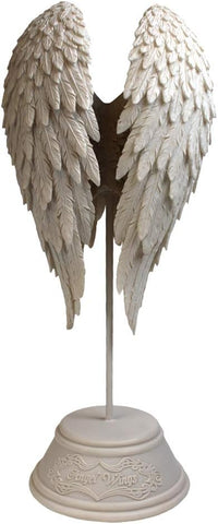 Nemesis Now Angel Wings Figurine 26cm White, Resin- new but small bit of paint missing on base