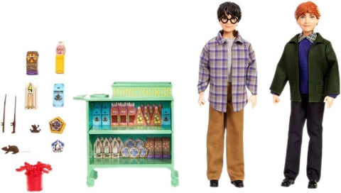 Harry Potter Toys, Harry & Ron on the Hogwarts Express Dolls, New, scruffy box