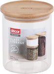 Décor Small Glass Storage Jar with Bamboo Lid, 850ml, new, inside of lid broken/does not affect usage