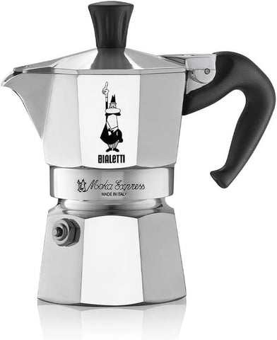 Bialetti Moka Express Aluminium Stovetop Coffee Maker (2 Cup), 8x11x11 cm, Silver, used-very good condition, damaged box