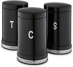 Tower Belle Set of 3 Canisters , black , new but ' T ' letter is missing on the tea canister