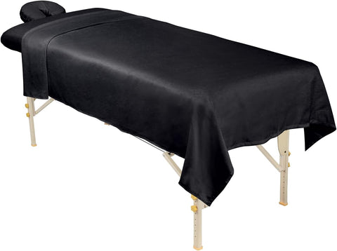 ForPro 3-Piece Massage Sheet Set for Massage Tables, Black, condition new (Ref TT339)