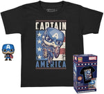 Funko Pocket Pop! & Tee: Marvel Captain America T-Shirt KIds M with mini figure, condition new but damaged,open box