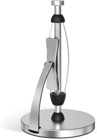 VEHHE Kitchen Roll Holder, Free Standing Paper Towel Holder with Spring Arm- new but open/scruffy box