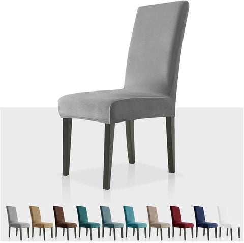 MAXIJIN Stretch Velvet Chair Covers Set of 2 Removable- grey - new but no original packaging