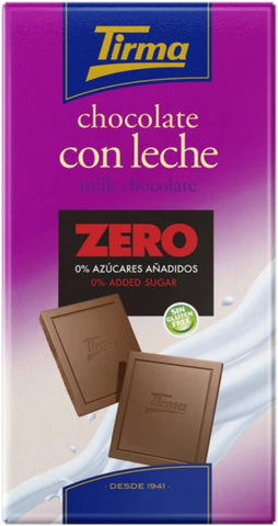 Tirma Zero No Added Sugars Milk Chocolate , 125g , best before 7/25