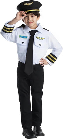 Dress Up America Pilot Role-Play Costume (TROUSER NOT INCLUDED) New but no original packaging, small dirt marks on shirt