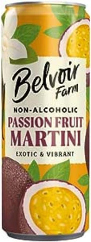 Belvoir Farm - Non-Alcoholic Passion fruit Martini, Exotic and Vibrant pack of 10 x 250ml- best before 07/25- missing pack and bagged