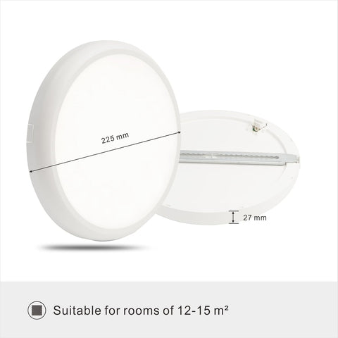 LED Ceiling Light, 18W 2200LM Super Bright Round- new but slightly scruffy box