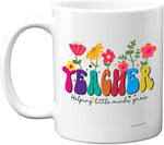 Thank You Teacher Gift - Helping Little Minds Grow Mug - 11oz Ceramic Dishwasher Safe- new but open box