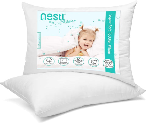 Nestl Toddler Pillow, Pack of 2, 33 x 45 cm,White, New but bag was open, checked product, resealed