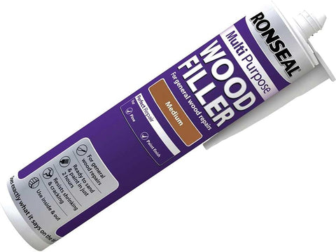 Ronseal 310ml Medium Multi-Purpose Wood Filler Cartridge, New but missing cap