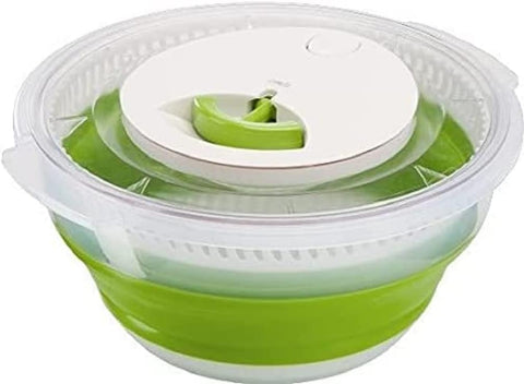 Emsa Basic Salad Spinner, Transparent/Green, 4 L , new but slight crack , does not affect use , some minor marks , scruffy box