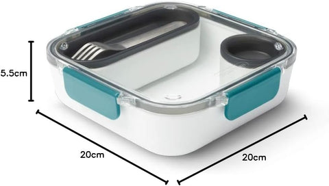 Black+Blum, BPA-Free Lunch Box  with Stainless-Steel Fork, Ocean, 1000 ml- new