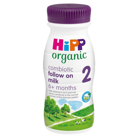 HiPP Organic 2 Follow On Baby Milk Liquid Formula 6-12 months 200ml, best before 15/11/24