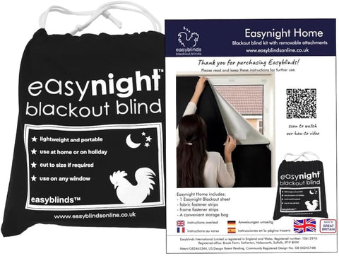 Easynight Blackout Blind, 100% Light Blocking Fabric, Large new