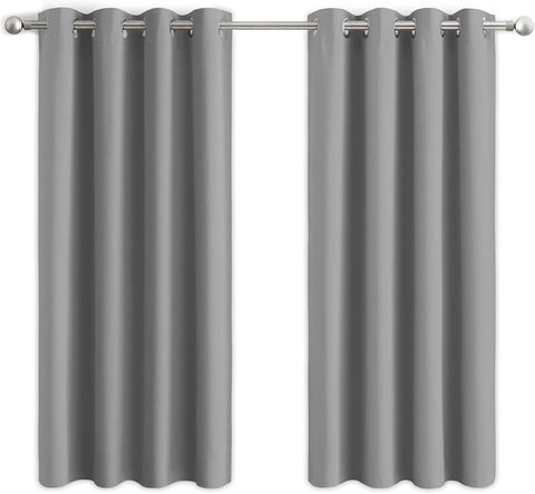Aspire Homeware Blackout Curtains Eyelet with Tiebacks 46 x 54 Inch 2 Panel Light Grey New in original packaging