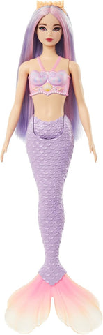 Barbie Mermaid Doll with Pink and Lilac Fantasy Hair, New but open, damaged packaging