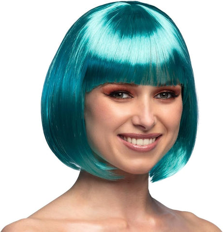 Boland Cabaret Straight Bob Wig taglia unica turquoise, New but open, scruffy/ damaged box