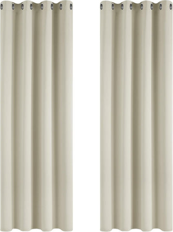 Deconovo Super Soft Eyelet Curtains  , beige  46x54" , new but no original packaging