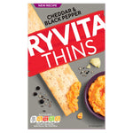 Ryvita Thins Cheddar & Black Pepper Flatbread Crackers 125g best before 17/5/24