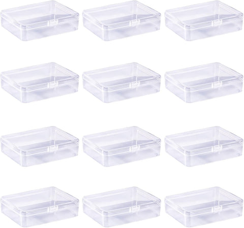 LJY 12 Pieces Rectangular Empty Plastic Storage Containers 115 x 85 x 28 mm, new condition