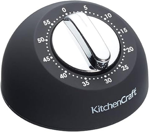 KitchenCraft Mechanical Kitchen Timer Black and Chrome- new but scruffy packaging