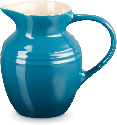 Le Creuset Stoneware Breakfast Jug, 600 ml, 550 g, Deep Teal-new but opened/scruffy box
