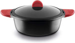 Castey Induction Tall Casserole Pan (Red) 20 cm, condition used-very good, no original packaging
