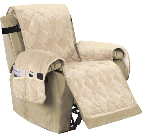 MGrow Luxury Large Width Recliner Chair Cover, beige, condition new, open, scruffy bag