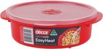 Décor Microsafe Round Food Container 750ml Red, condition used- acceptable, broken handle