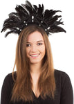 Bristol Novelty Black 1pc. Carnival Headdress Feather for Fancy Dress, Womens, One Size- new but no original packaging