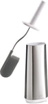 Joseph Joseph Flex - Smart Hygienic Silicone Toilet Brush with Holder Set- Stainless Steel- new but small bits of plastic broken on rim of holder