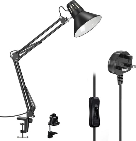LED Desk Lamp, Metal Swing Arm, Black Finish, condition new, open, scruffy box