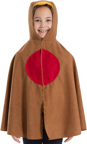 Charlie Crow Robin red breast cape costume for kids. One Size. Fits 3-8 Years  refurbished  (ref tt144)