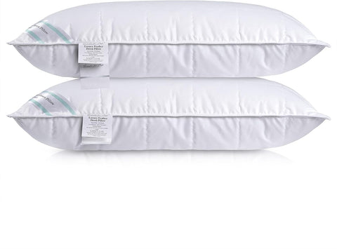 Threads For Bed Natural Feather & Down Pillows Pack of 2, condition new but small mark on one pillow, scruffy packaging