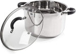 Tower Casserole Dish, 24cm- Stainless Steel, Silver- new but small dent on the lid