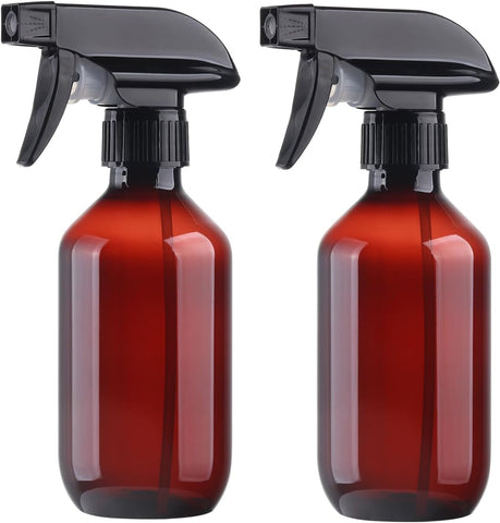 KREMORV Plastic Spray Bottles Clear and Brown Refillable Container-new but scruffy box