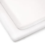 Clair de Lune 2 Pack Fitted Jersey Cotton Pram Sheets, 90x40cm, White, condition new, open bag