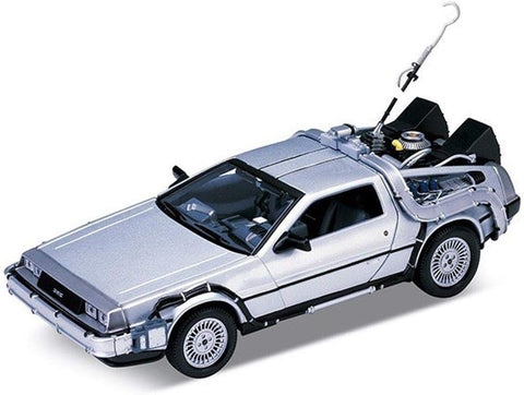 Welly Back To The Future Diecast Model, Silver, New but a piece is broken & 1 piece missing, scruffy box