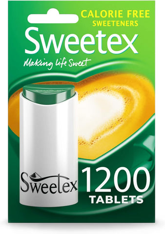 Sweetex Zero Calorie Sweetener Tablets, 1200 Count, Sugar-Free, best before 06/28, scruffy packaging