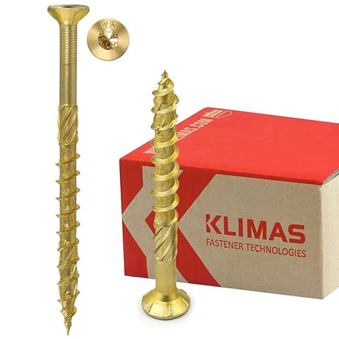 KLIMAS Wood Screws Torx Chipboard Screws Yellow, 5 x 60 mm, Pack of 200, open pack, taped (Ref TG3-1)