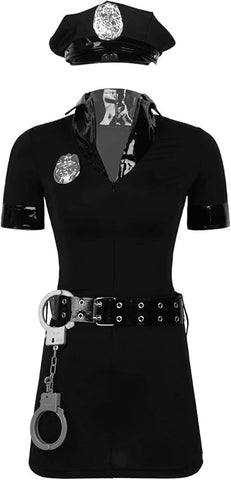 inlzdz Womens Halloween Police Officer Costume Cop Uniform Bodycon Dress size xxl- used very good, like new, no original packaging