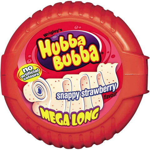 Hubba Bubba Snappy Strawberry Bubblegum Mega Long Tape, 56g, best before 07/05/25