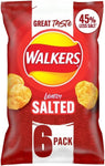 Walkers Less Salt Lightly Salted Multipack Crisps 6x25g- best before 27/07/24- may be open pack and taped