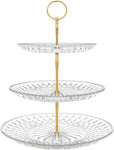 3 Tiers Cake Stand, Round Gold, condition new but open, damaged box