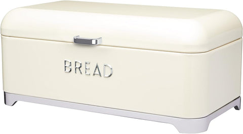 KitchenCraft Lovello Bread Bin Retro Style, 42 x 22 cm (16.5" x 8.5"), Vanilla Cream- new but scratches at the front and on top- small marks