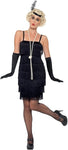 Smiffys Flapper Costume, Black, Size L, New, open, scruffy packaging