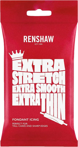 Renshaw Extra Stretch, Extra Smooth, Extra Thin Fondant Icing for Cakes - White, 1 kg, best before 03/26